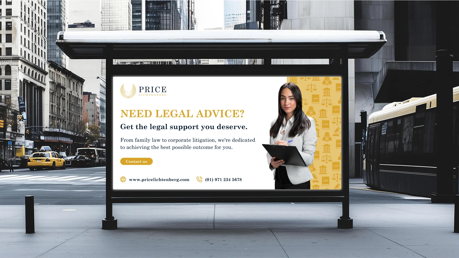 Price Lichtenberg law firm logo and brand identity - logo presentation