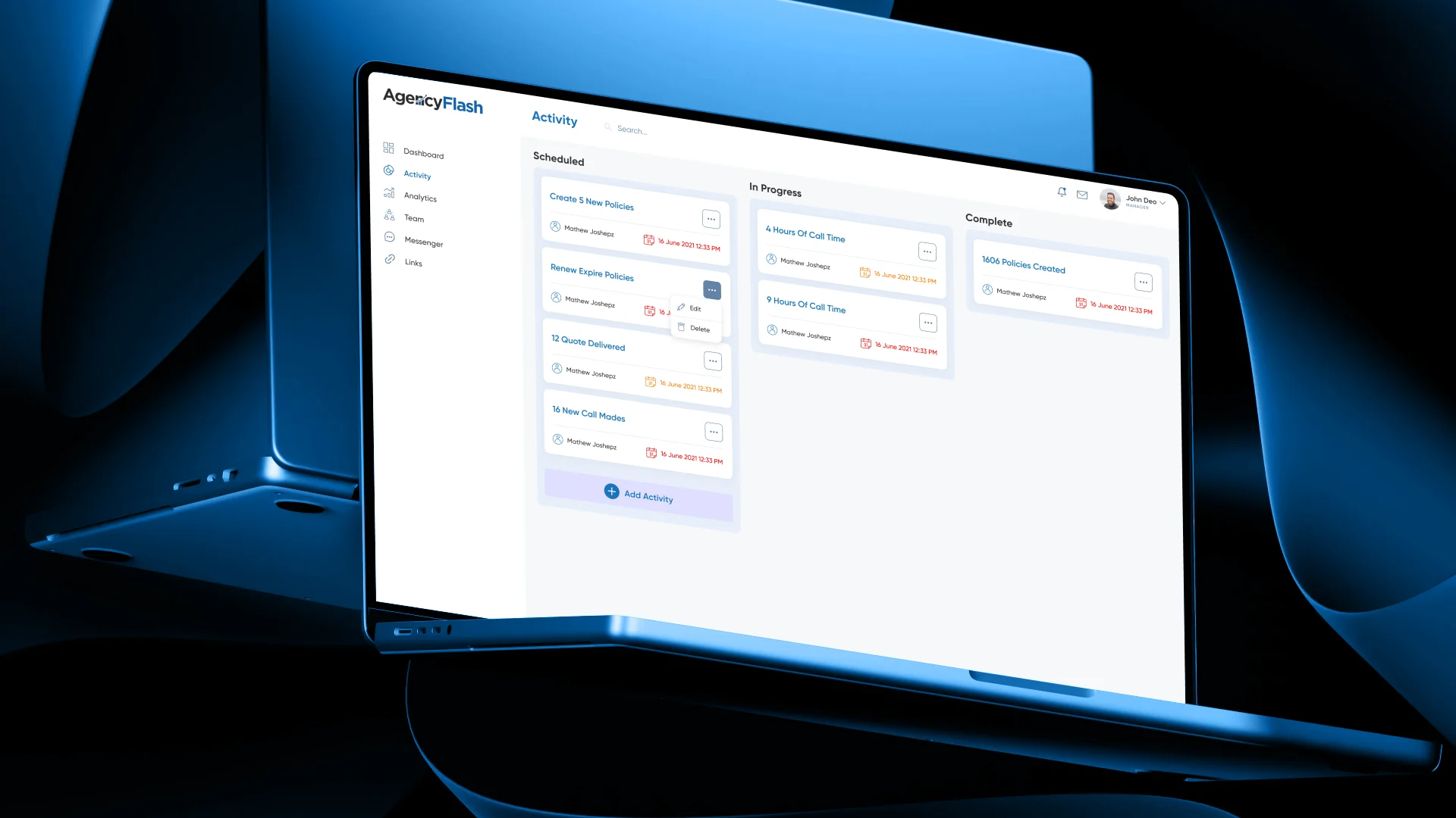 Agency Flash financial dashboard design by Hashkrio.Design